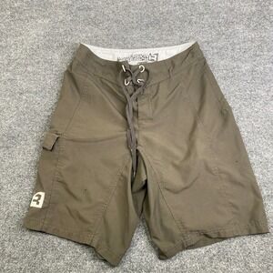 Immersion Research Mens Board Shorts Size 30 Olive Green Ripstop Cargo Kayak IR